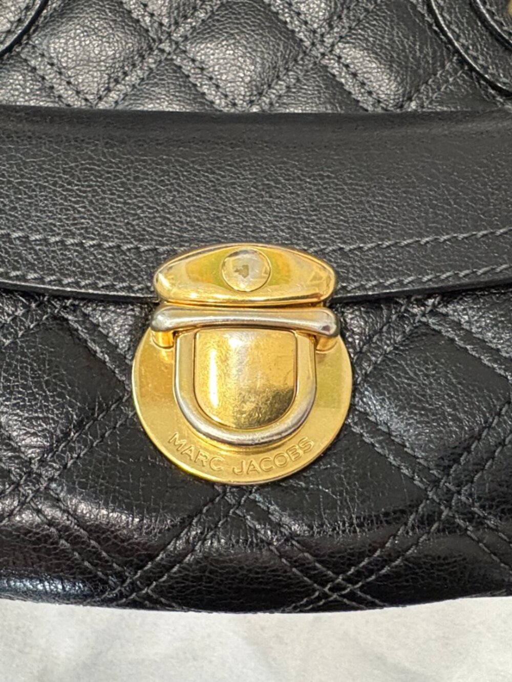 Marc Jacobs Elise Black Quilted Leather Satchel Gold Hardware - Picture 9 of 14